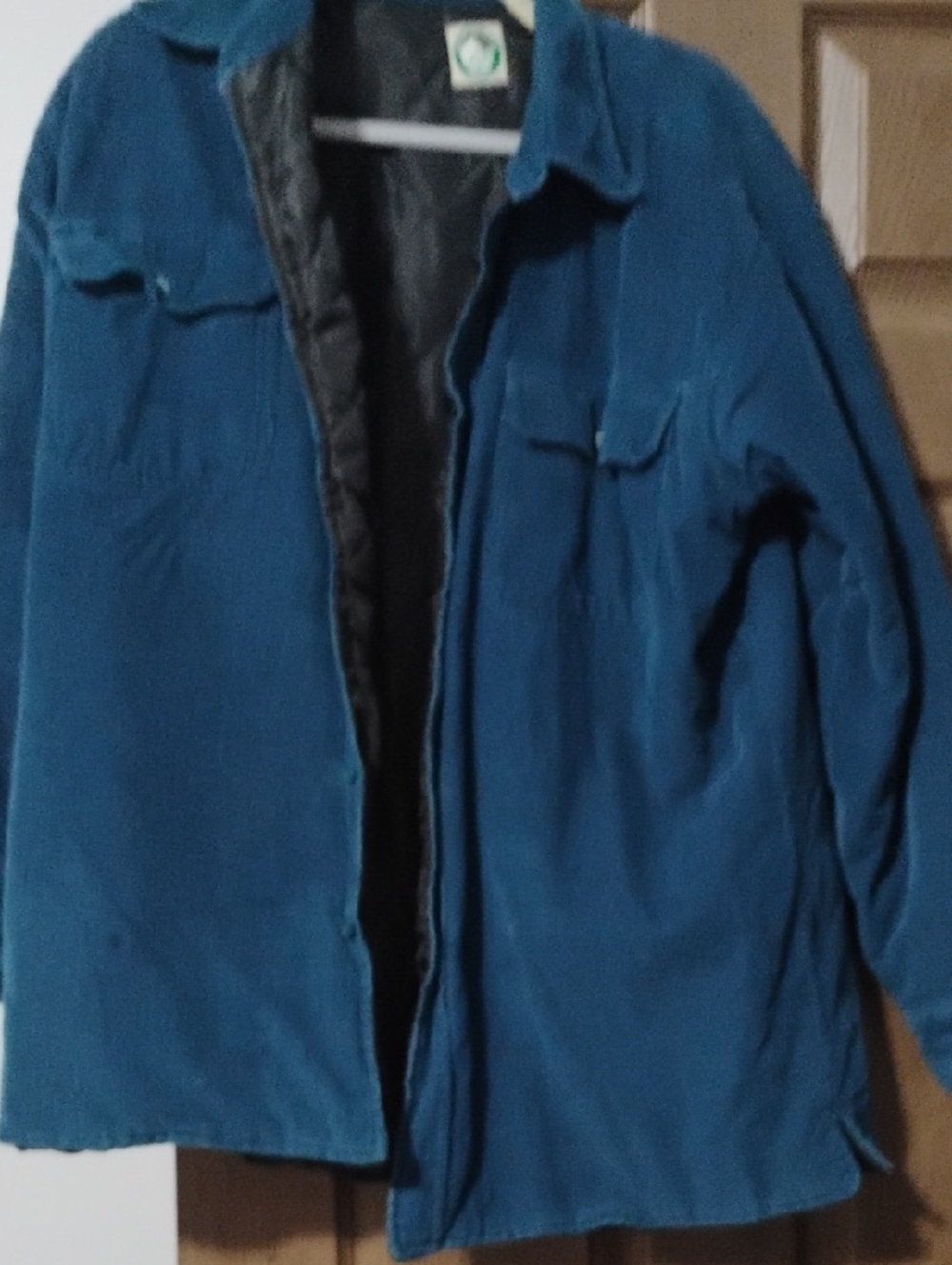 Men's Teal Shirt Jacket with Quilted Lining